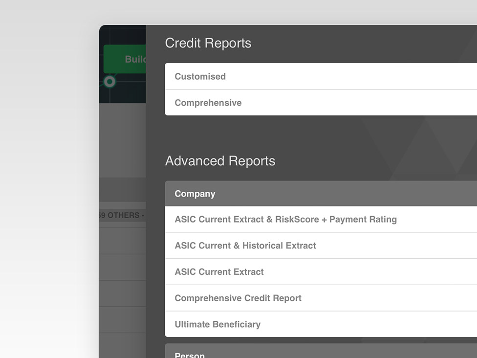 View of CreditorWatch Credit Reports Screen