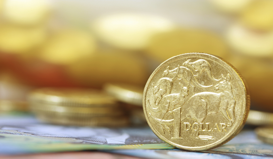 Australian money background. Soft focus, shallow DOF, with lots of copy space.