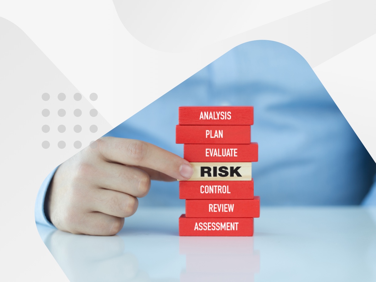 Blocks which say: Analysis, plan, evaluate, risk, control, review and assessment.