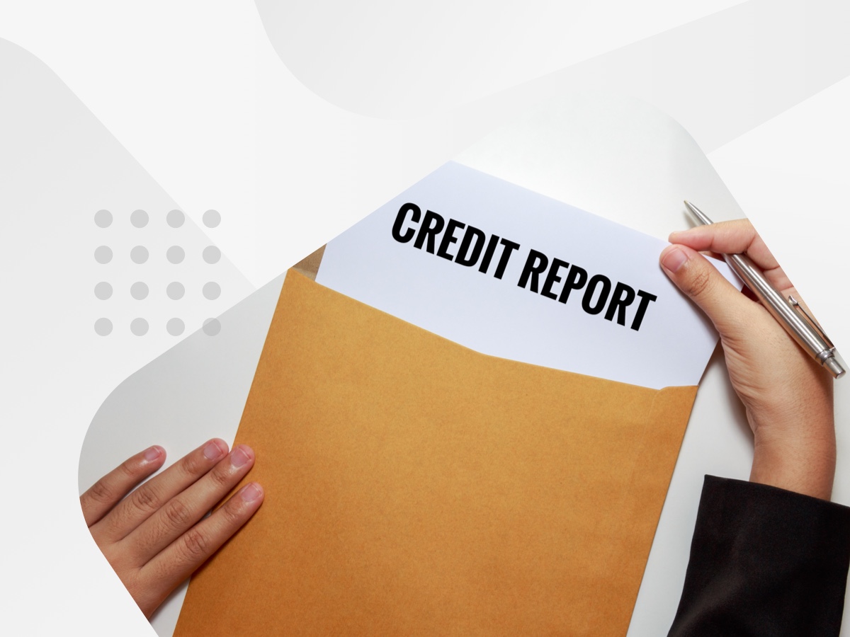 credit report file in hands